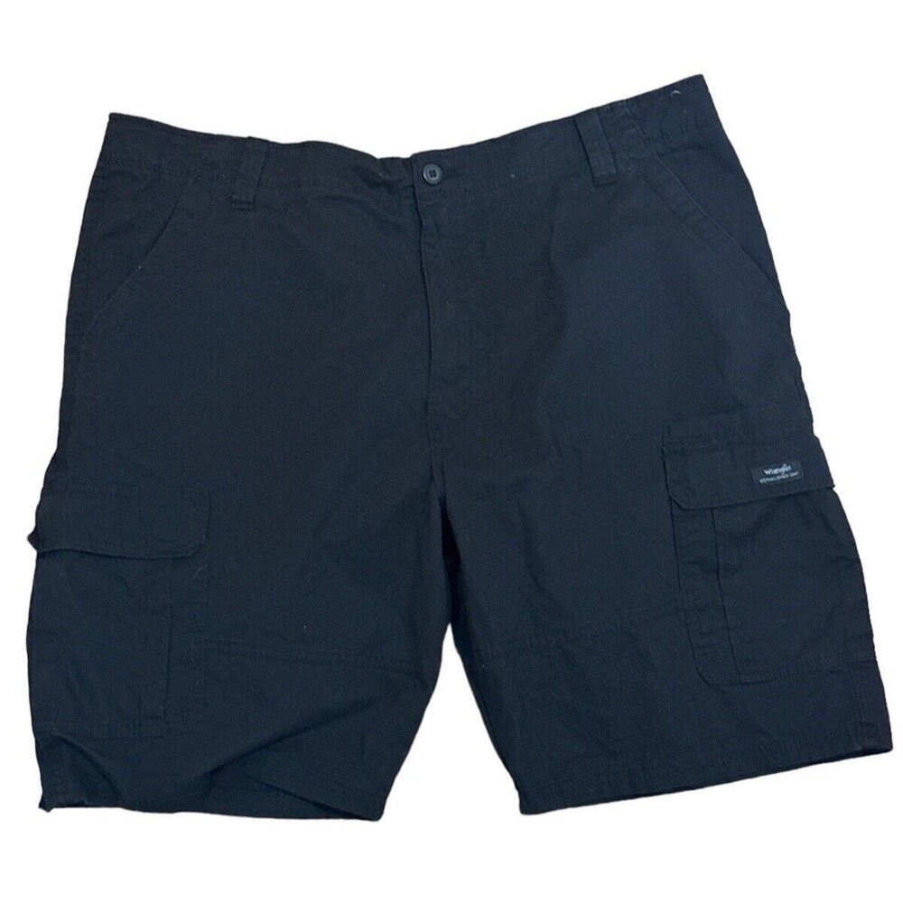 Wrangler Men's Cargo Shorts Big & Tall Relaxed-Fit Black‎ 42x10 EUC